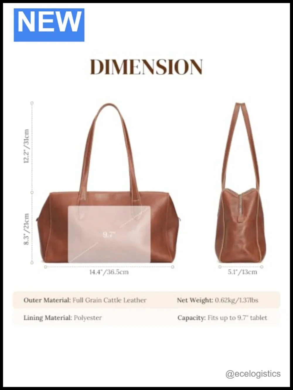 Genuine Leather Shoulder Bag Tote Hobo Purse with Zipper for Women Work